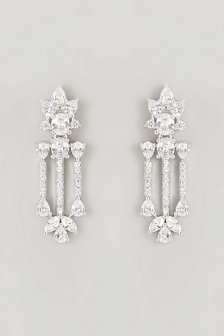 White Finish Faux Diamond Necklace Set by Aster at Pernia's Pop Up Shop