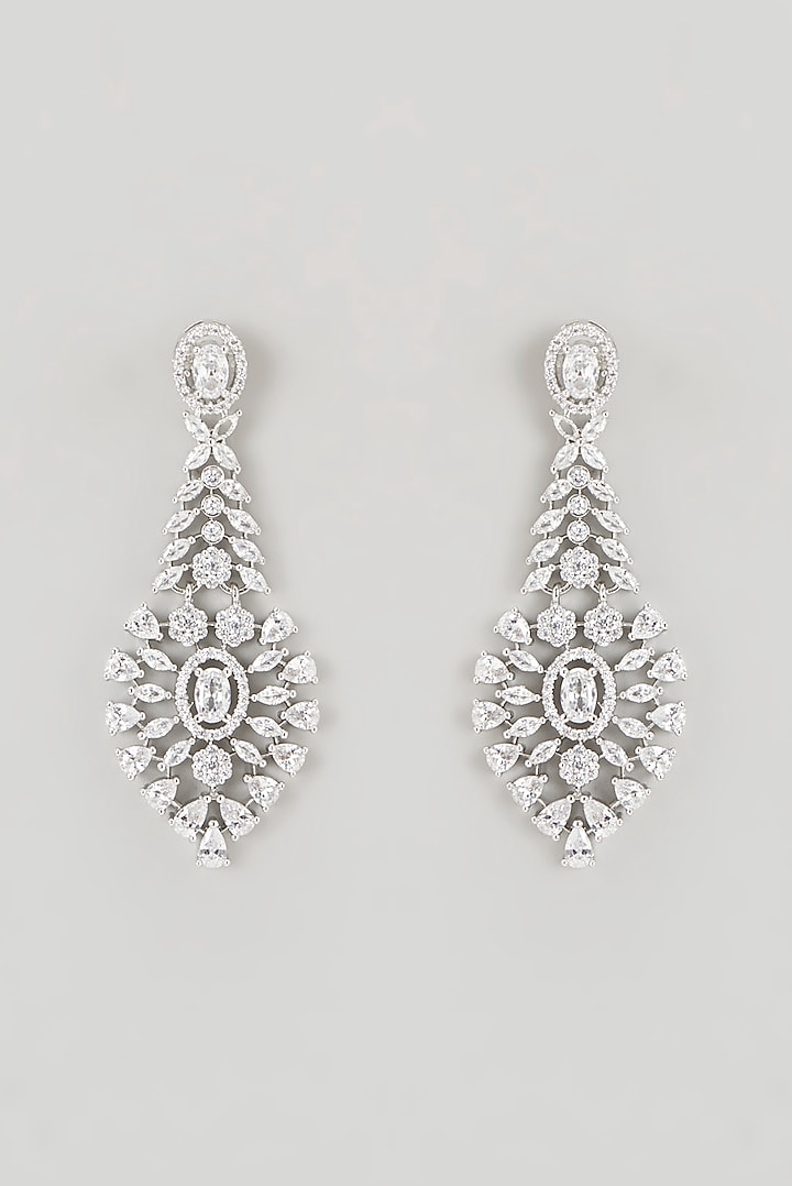 White Finish Faux Diamond Necklace Set by Aster at Pernia's Pop Up Shop