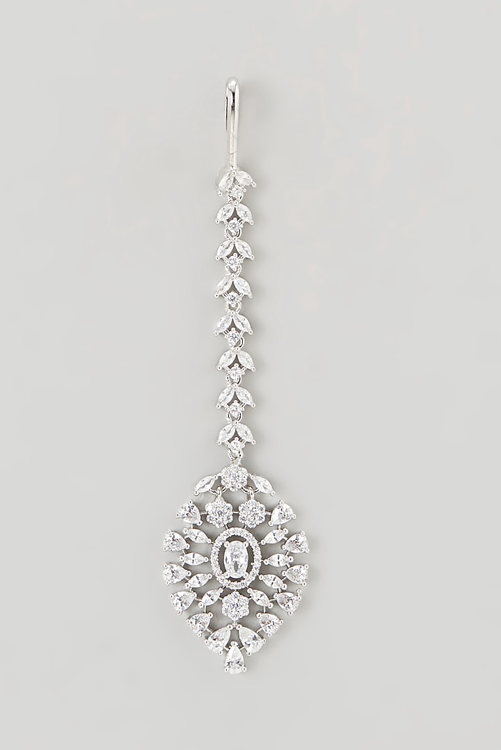 White Finish Faux Diamond Necklace Set by Aster at Pernia's Pop Up Shop