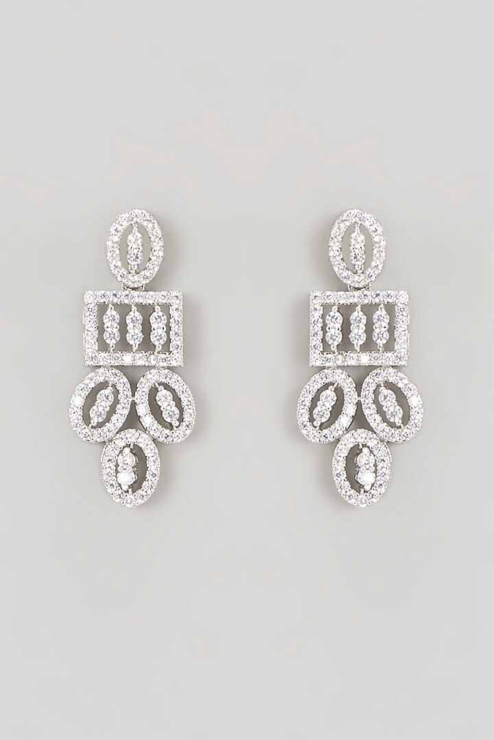 White Finish Faux Diamond Necklace Set by Aster at Pernia's Pop Up Shop