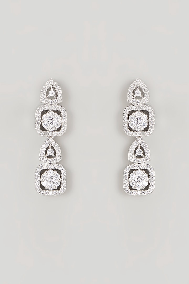 White Finish Faux Diamond Necklace Set by Aster at Pernia's Pop Up Shop