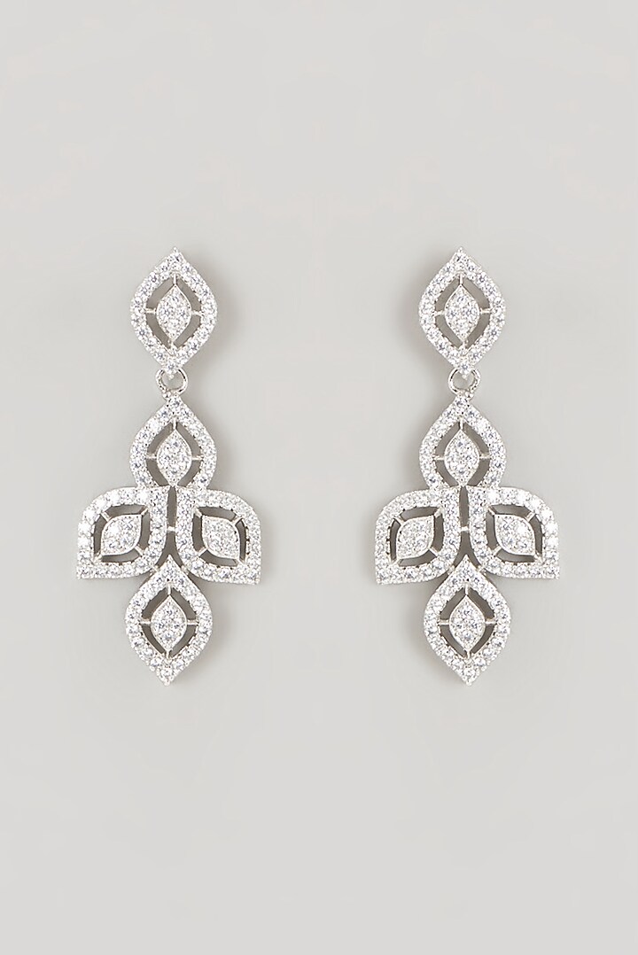 White Finish Faux Diamond Necklace Set by Aster at Pernia's Pop Up Shop