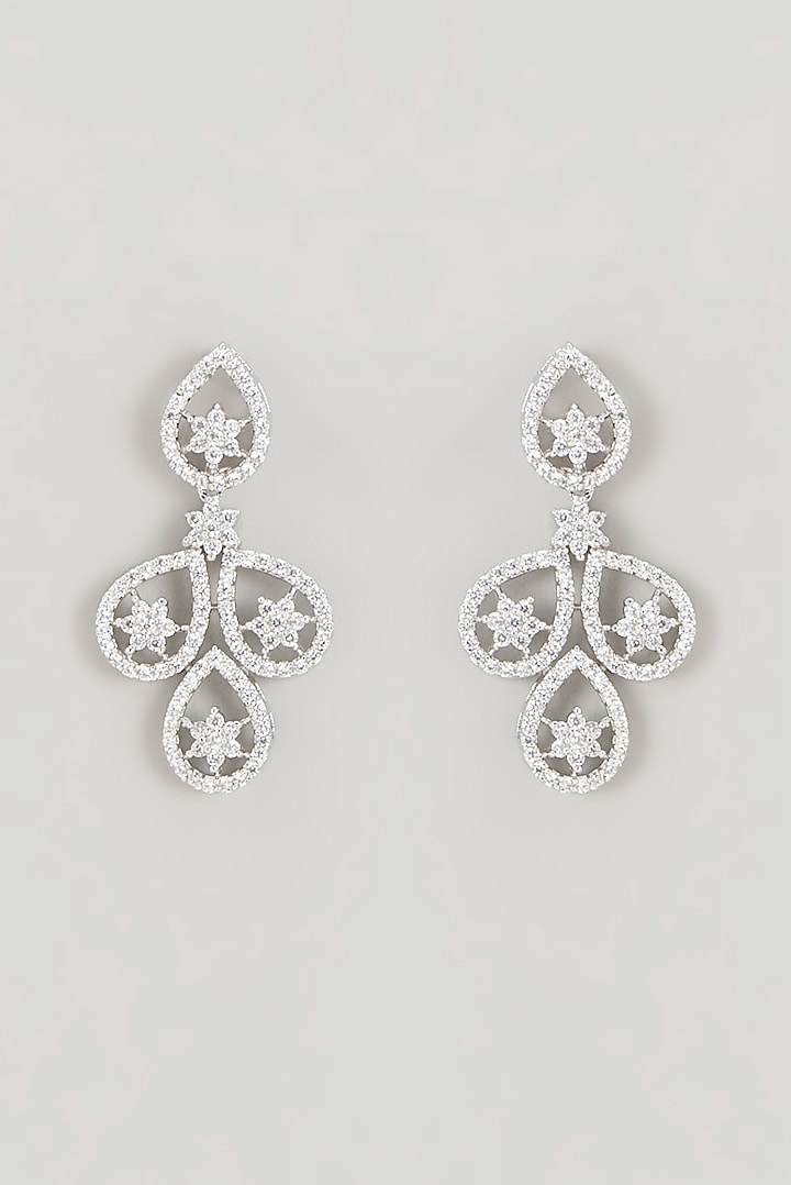 White Finish Faux Diamond Necklace Set by Aster at Pernia's Pop Up Shop