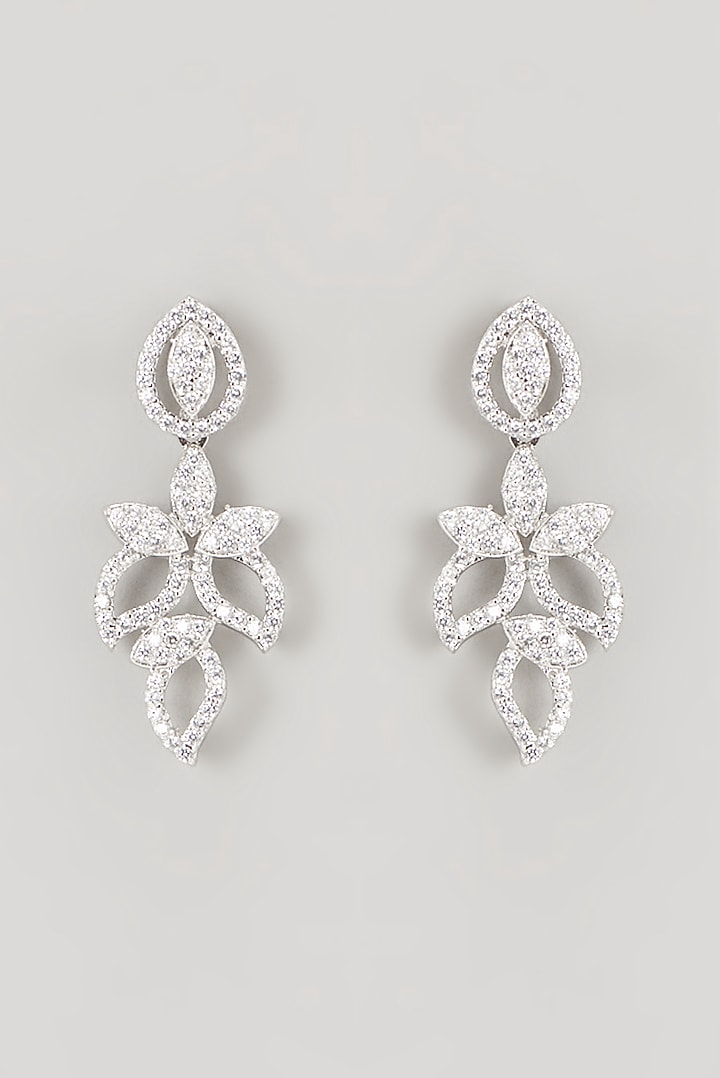 White Finish Faux Diamond Necklace Set by Aster at Pernia's Pop Up Shop