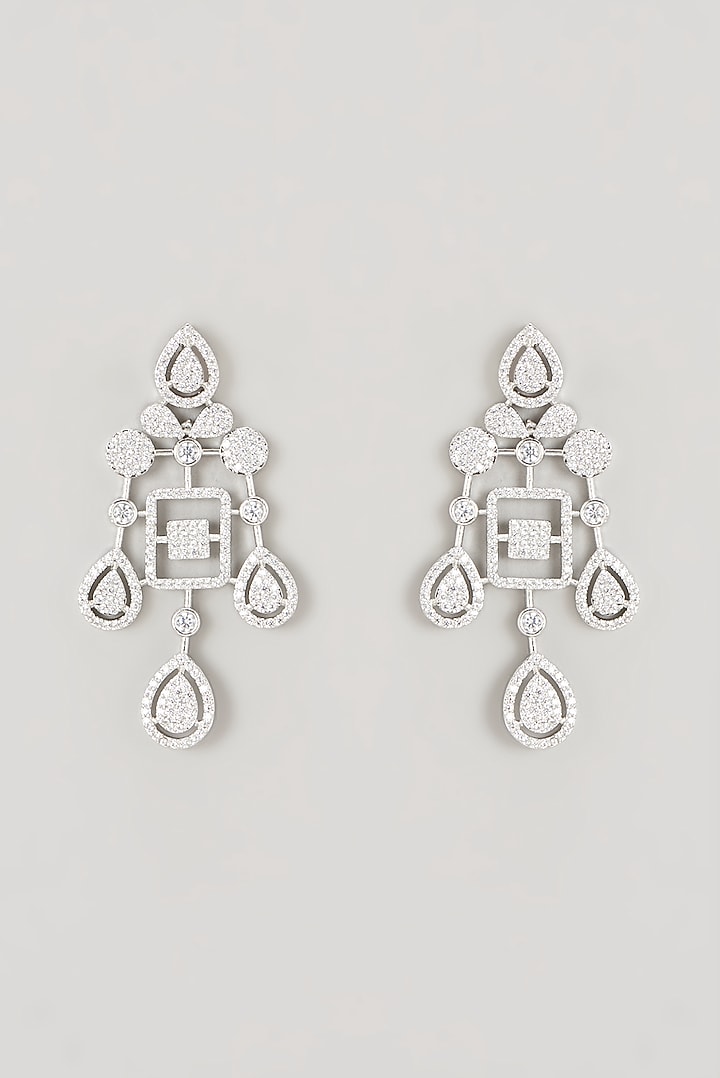 White Finish Faux Diamond Necklace Set by Aster at Pernia's Pop Up Shop