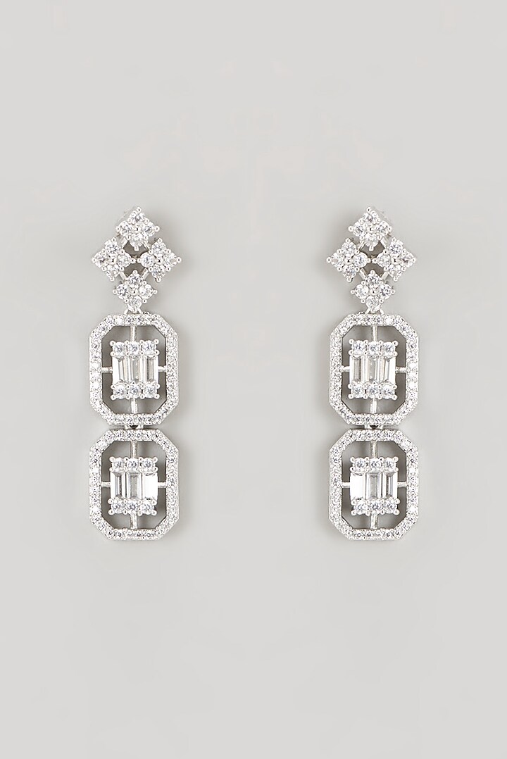 White Finish Faux Diamond Necklace Set by Aster at Pernia's Pop Up Shop