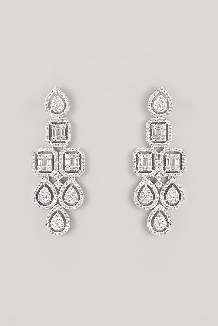 White Finish Faux Diamond Layered Necklace Set by Aster at Pernia's Pop Up Shop