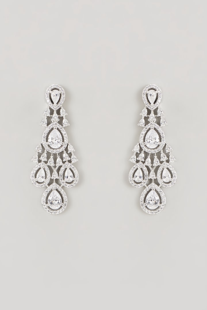 White Finish Faux Diamond Layered Necklace Set by Aster at Pernia's Pop Up Shop