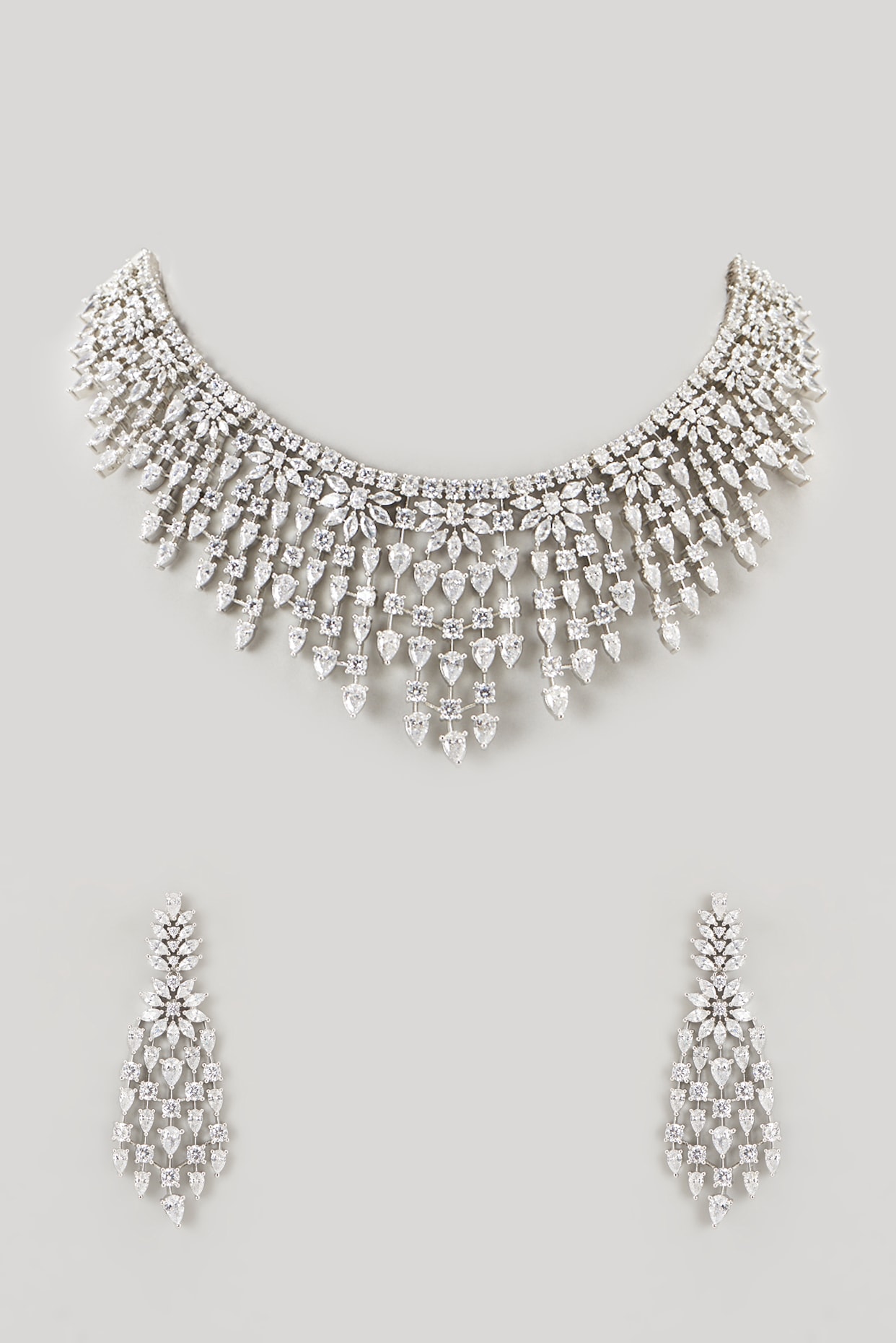 Fake diamond statement on sale necklace