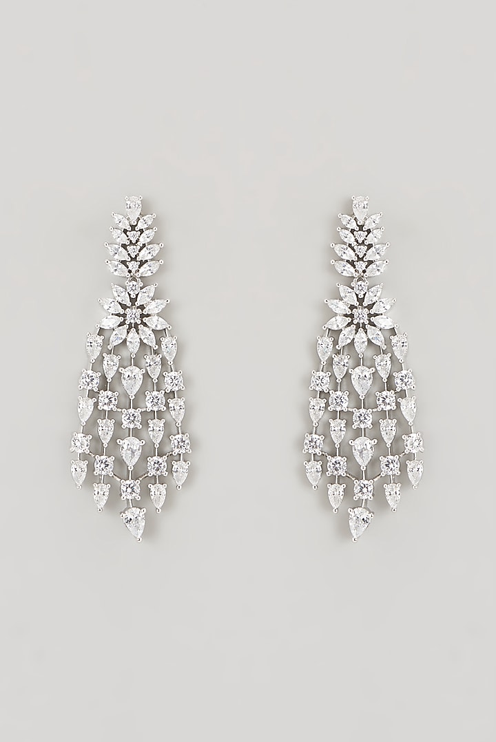 White Finish Faux Diamond Necklace Set by Aster at Pernia's Pop Up Shop