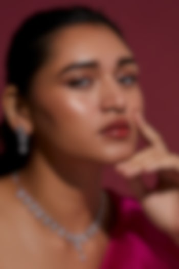 White Finish Zircon Necklace Set by Aster at Pernia's Pop Up Shop