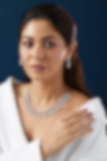 White Finish Zircon Necklace Set by Aster at Pernia's Pop Up Shop