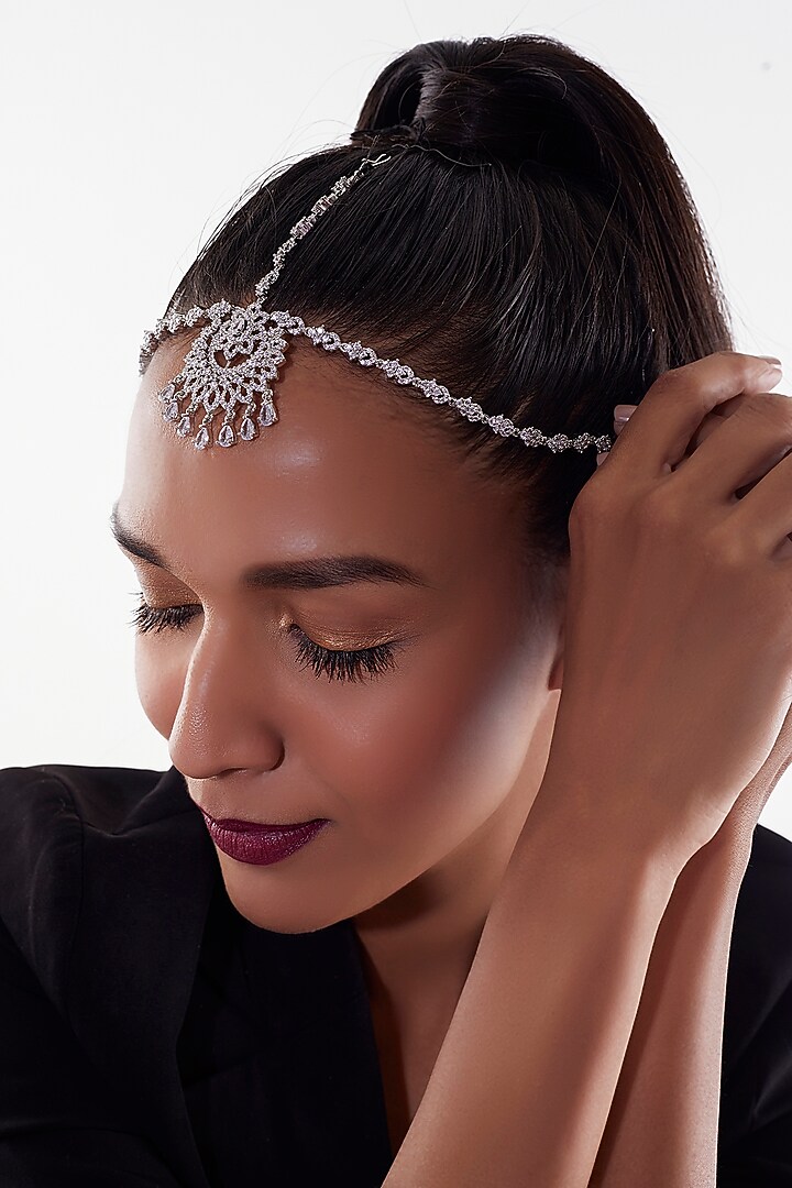 White Finish Zircon Mathapatti by Aster at Pernia's Pop Up Shop