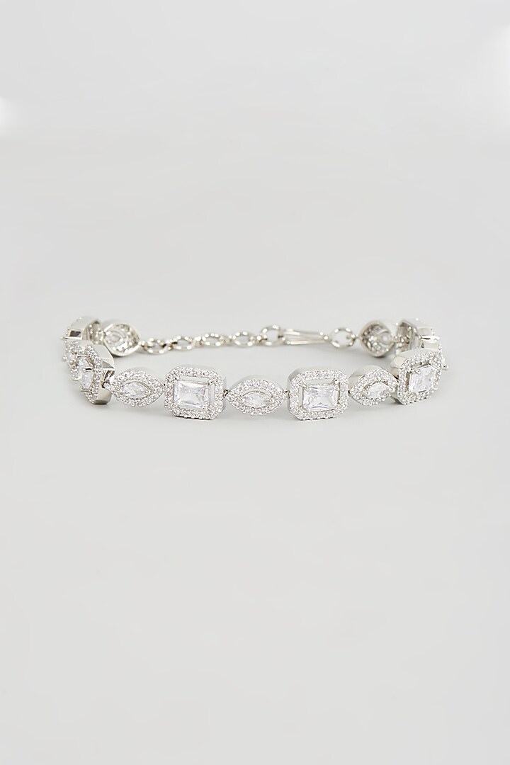 White Finish Zircon Bracelet by Aster at Pernia's Pop Up Shop