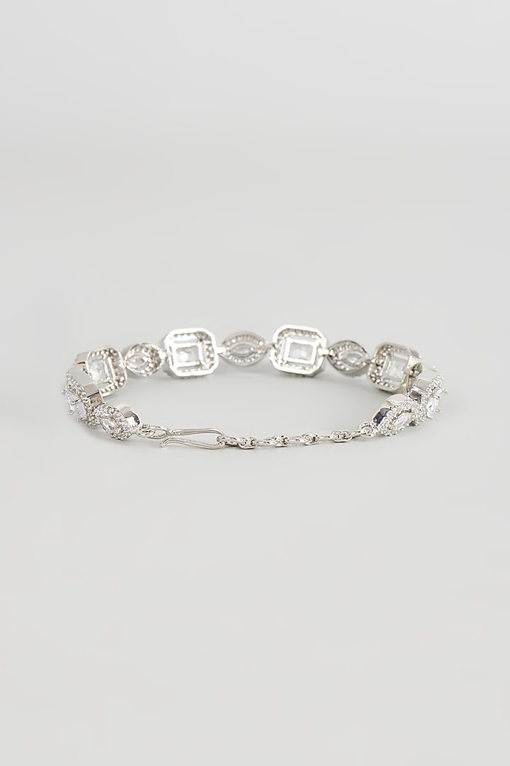 White Finish Zircon Bracelet by Aster at Pernia's Pop Up Shop