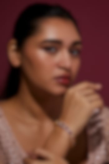 Gold Finish Zircon & Ruby Bracelet by Aster at Pernia's Pop Up Shop