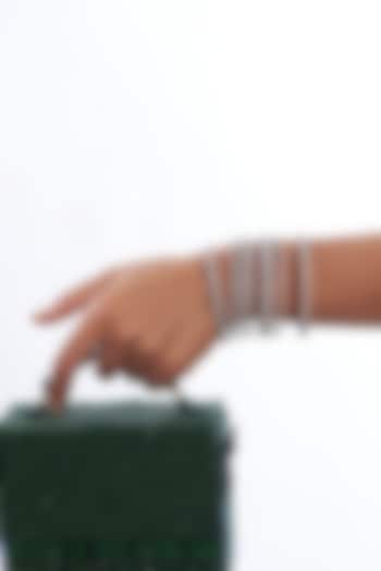 White Finish Zircon Bangles (Set of 12) by Aster at Pernia's Pop Up Shop