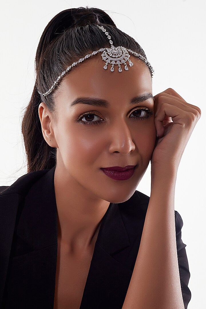 White Finish Zircon Mathapatti by Aster at Pernia's Pop Up Shop