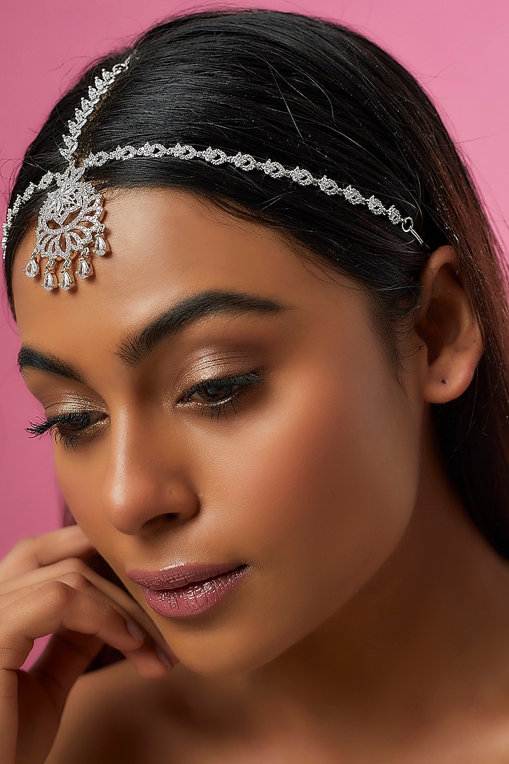 White Finish Zircon Mathapatti by Aster at Pernia's Pop Up Shop