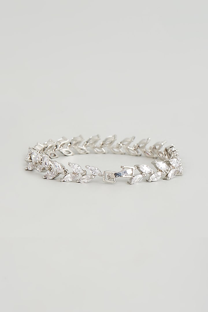 White Finish Zircon Bracelet by Aster at Pernia's Pop Up Shop