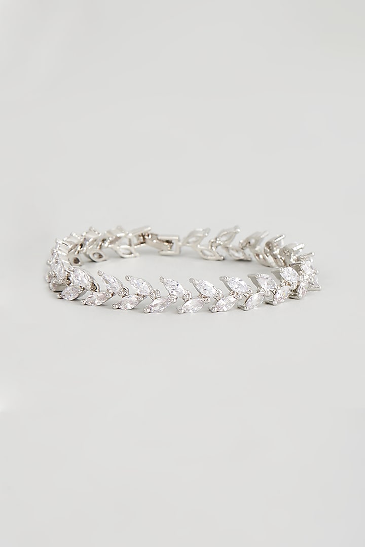 White Finish Zircon Bracelet by Aster at Pernia's Pop Up Shop