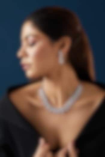 White Finish Zircon Necklace Set by Aster at Pernia's Pop Up Shop