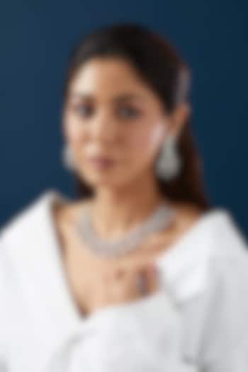 White Finish Zircon Necklace Set by Aster at Pernia's Pop Up Shop