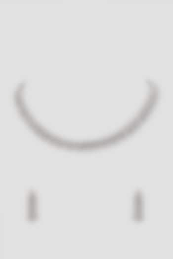 White Finish Zircon Necklace Set by Aster at Pernia's Pop Up Shop