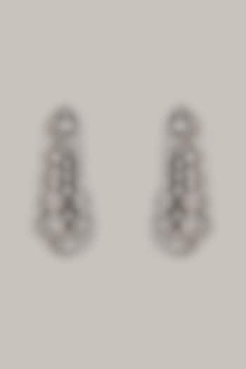 White Finish Zircon Dangler Earrings by Aster at Pernia's Pop Up Shop