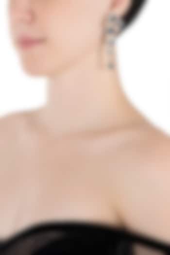 Silver plated faux sapphire and diamond earrings by Aster at Pernia's Pop Up Shop