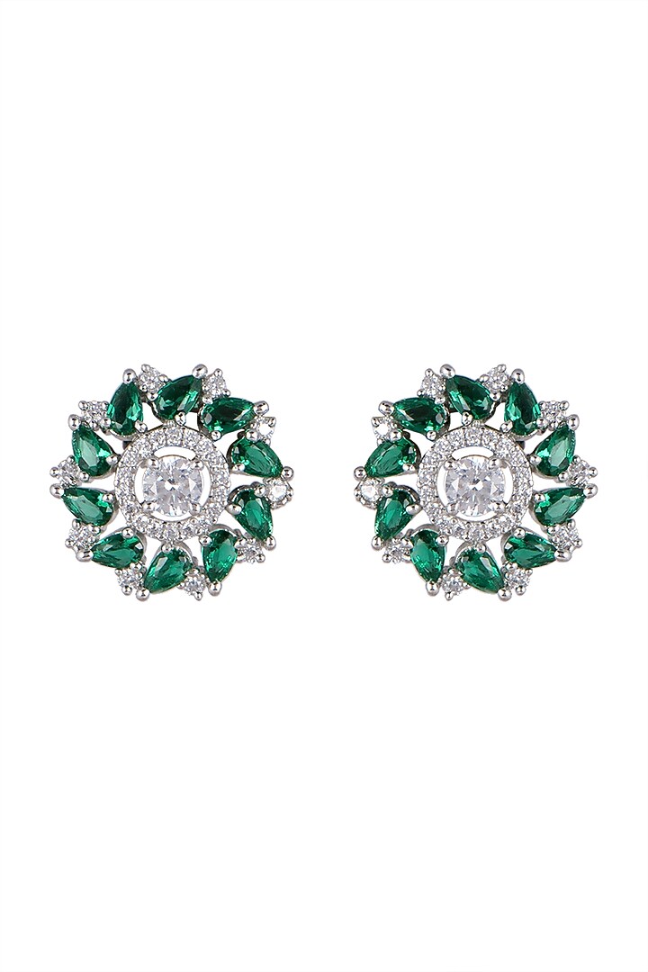 White Finish Stud Earrings by Aster at Pernia's Pop Up Shop