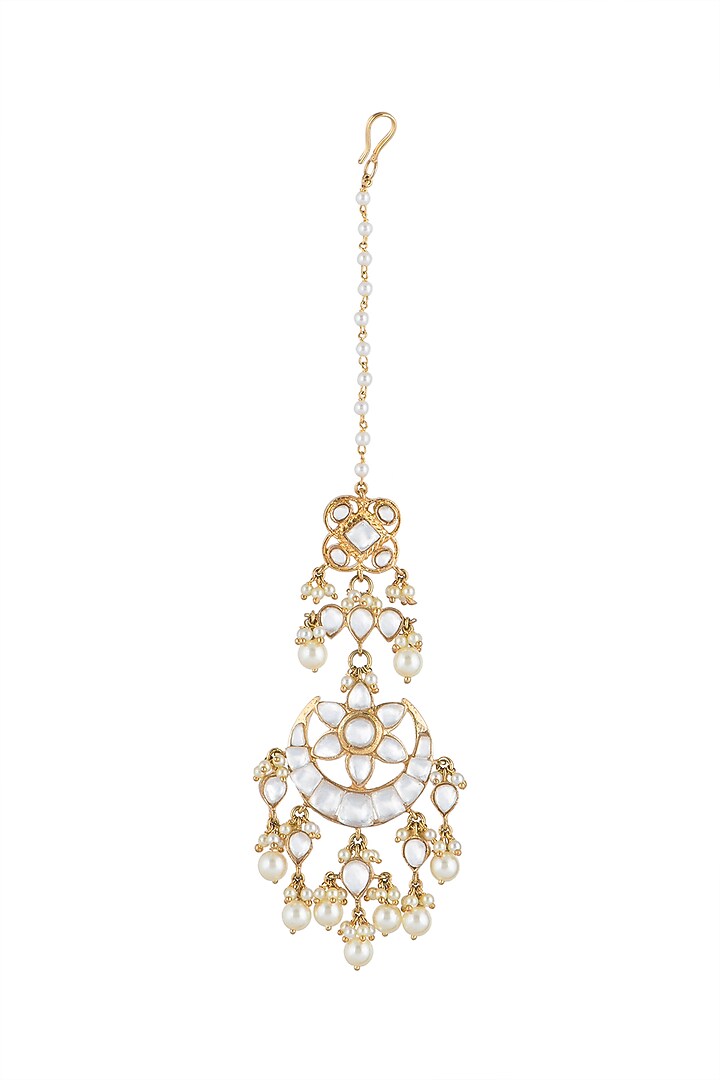 Gold Plated Kundan Maang Tikka by Aster at Pernia's Pop Up Shop