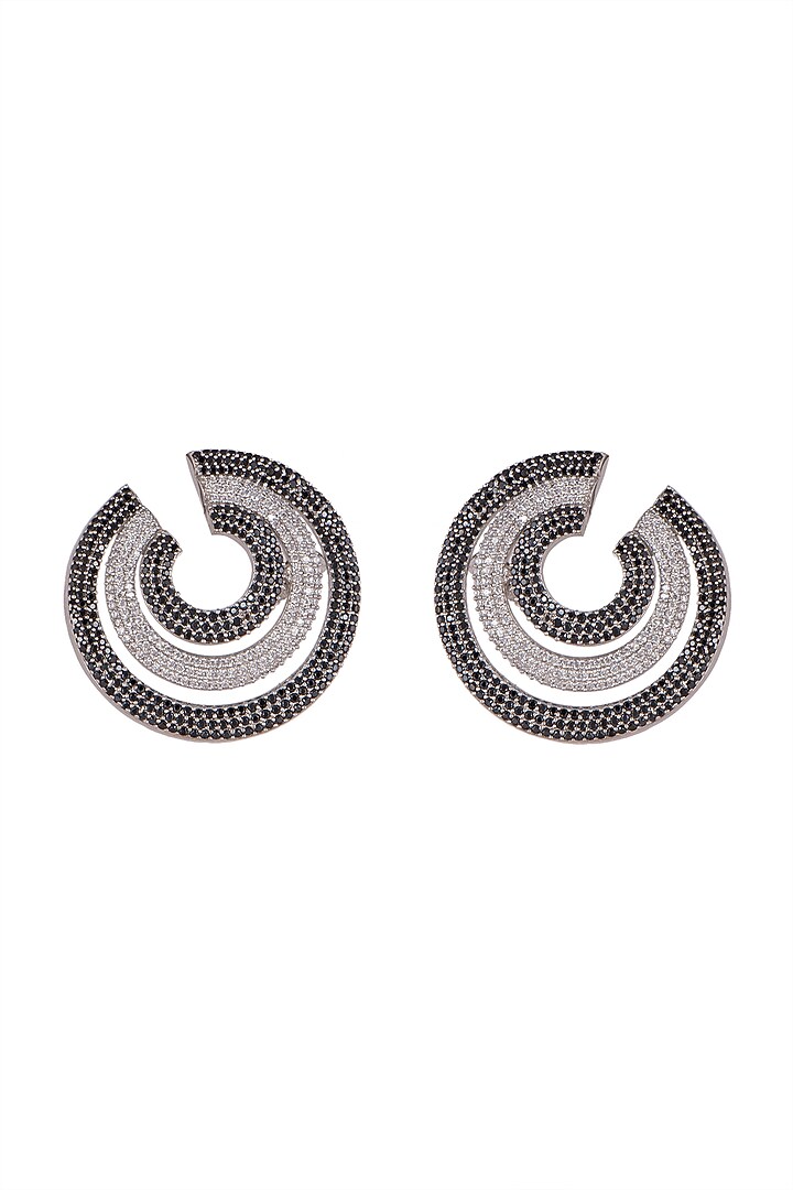 White Finish Faux Diamond Earrings by Aster at Pernia's Pop Up Shop