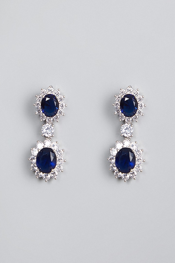 White Finish Sapphire Necklace Set by Aster at Pernia's Pop Up Shop