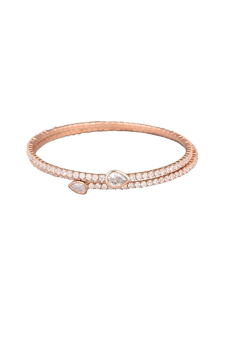 Rose Gold Faux Diamonds Bangle by Aster at Pernia's Pop Up Shop