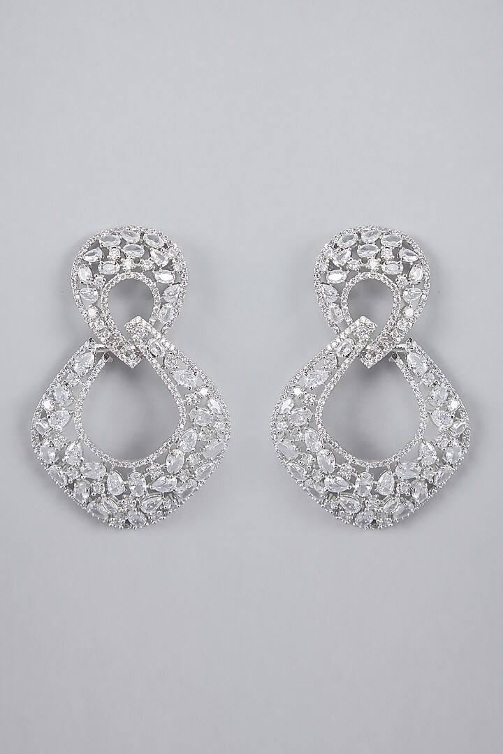 Silver Finish Zircon Earrings by Aster at Pernia's Pop Up Shop