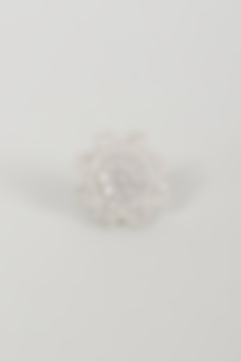 White Finish Faux Diamond Ring by Aster at Pernia's Pop Up Shop