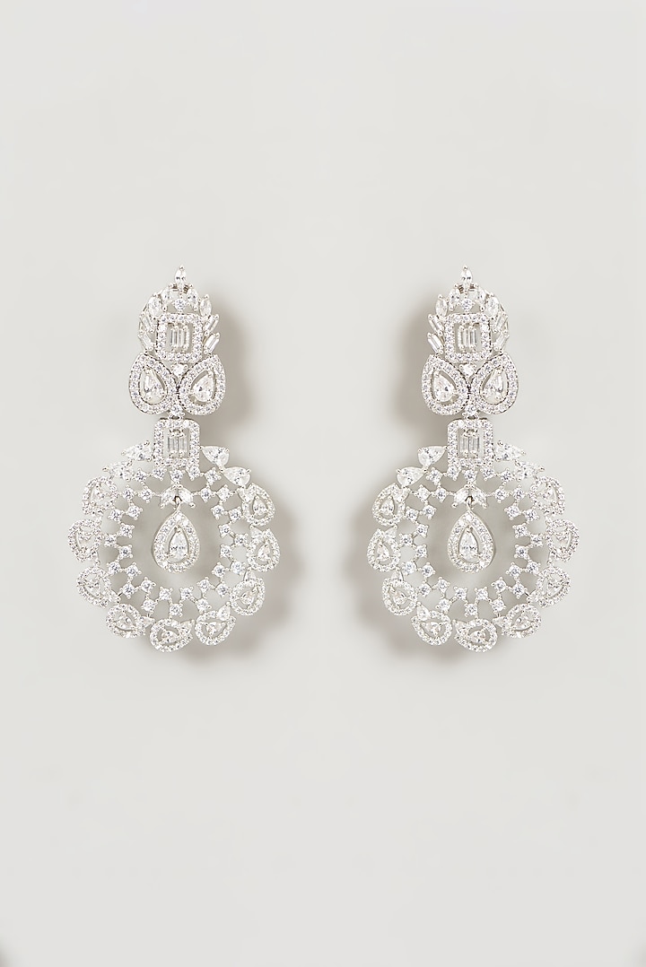 White Finish Faux Diamond Necklace Set by Aster at Pernia's Pop Up Shop