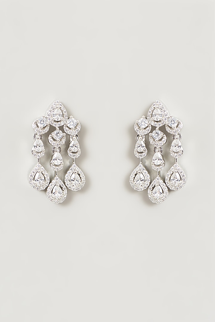 White Finish Faux Diamond Necklace Set by Aster at Pernia's Pop Up Shop