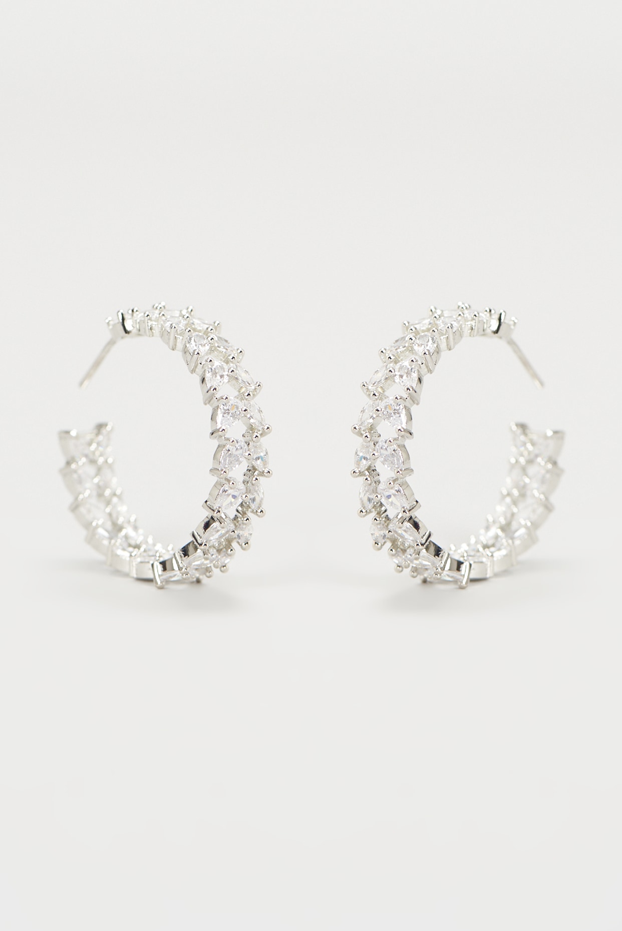 Faux diamond sale hoop earrings