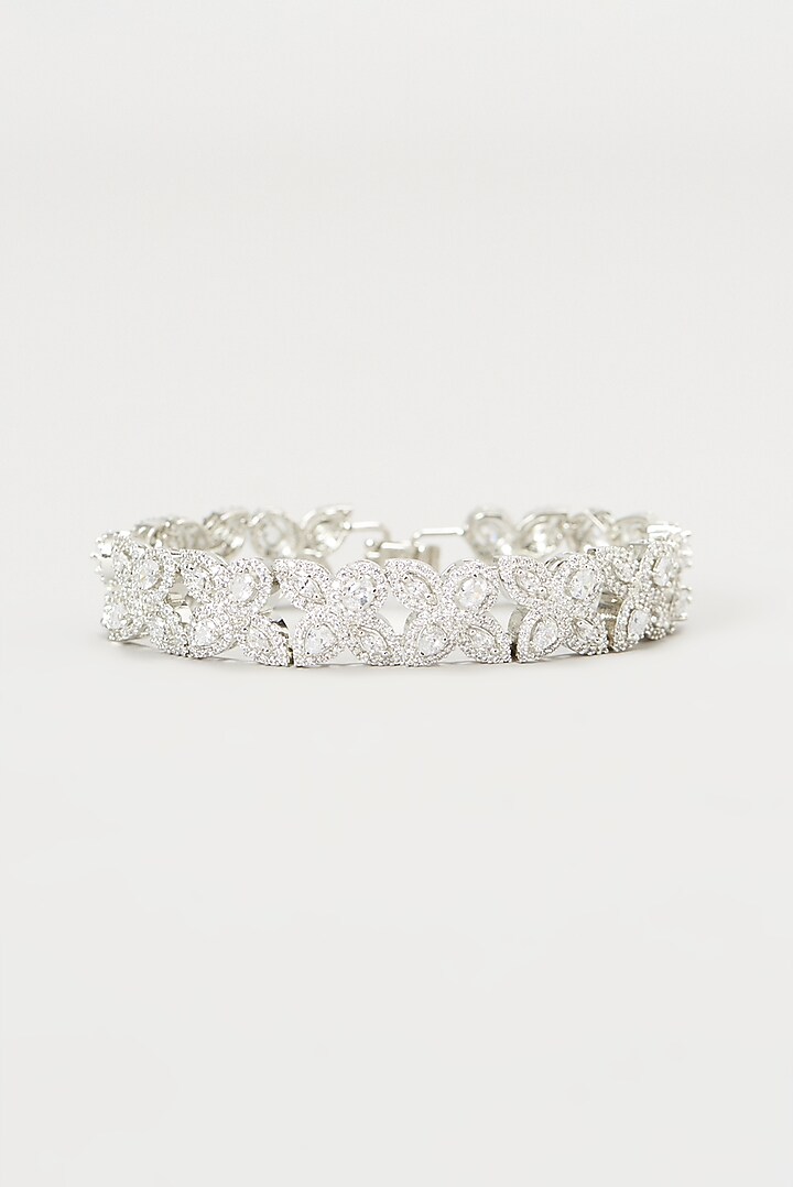 White Finish Faux Diamond Bracelet Design by Aster at Pernia's Pop Up