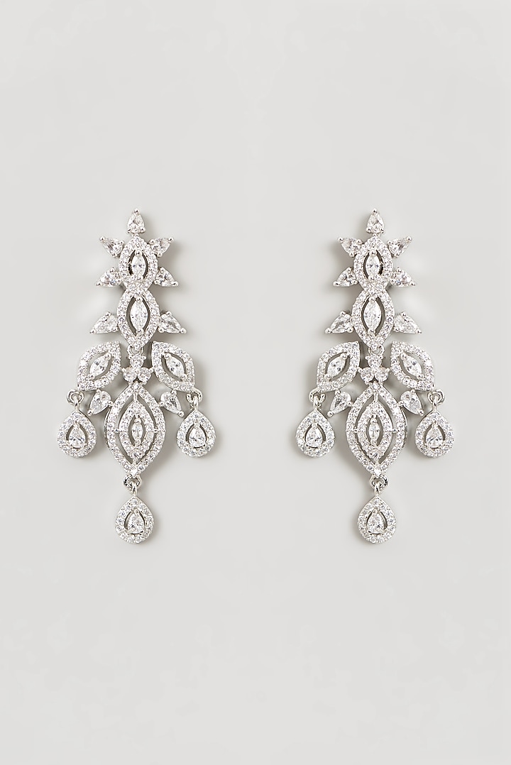 White Finish Faux Diamond Necklace Set by Aster at Pernia's Pop Up Shop