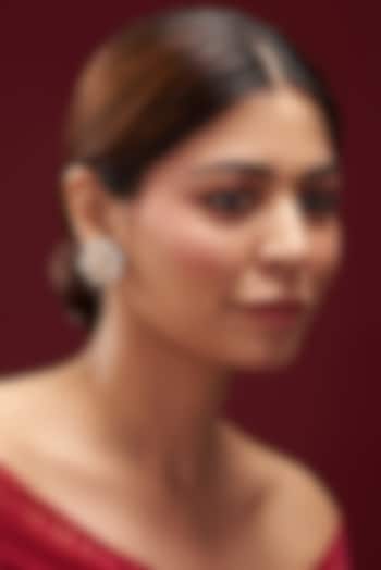 Gold Finish Faux Diamond Stud Earrings by Aster at Pernia's Pop Up Shop