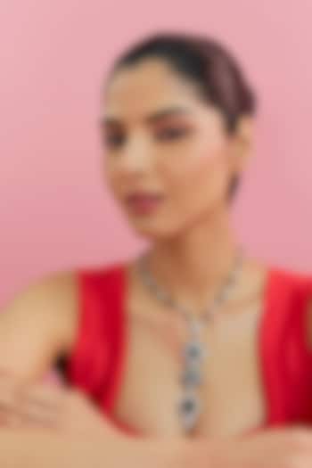 White Finish Zircon Long Necklace by Aster at Pernia's Pop Up Shop