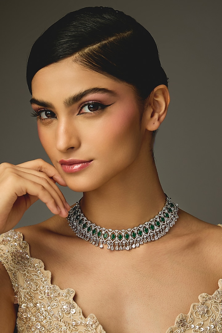 White Finish Zircon Necklace by Aster at Pernia's Pop Up Shop