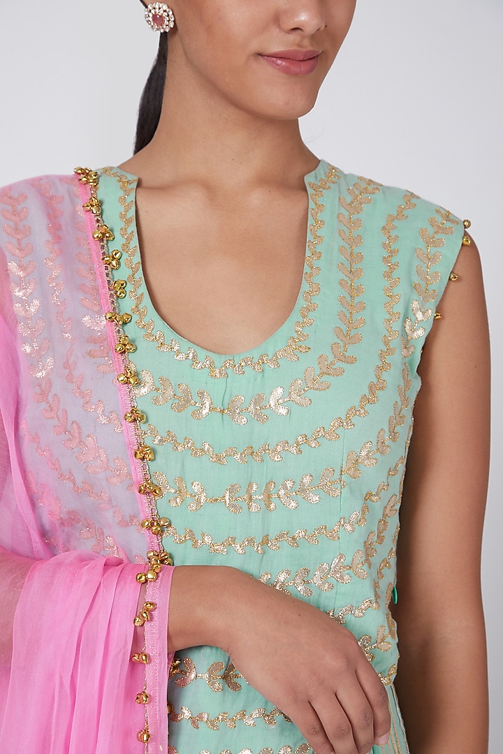 Sky Blue Embroidered Lehenga Set by Ashna Vaswani at Pernia's Pop Up Shop