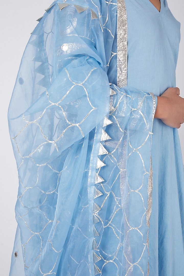 Sky Blue Embroidered Party Wear Sharara Set by Ashna Vaswani at Pernia's Pop Up Shop
