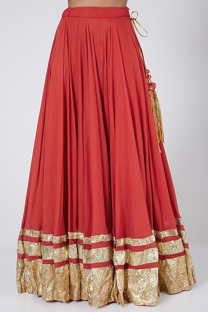 Red Embroidered Lehenga Set by Ashna Vaswani at Pernia's Pop Up Shop