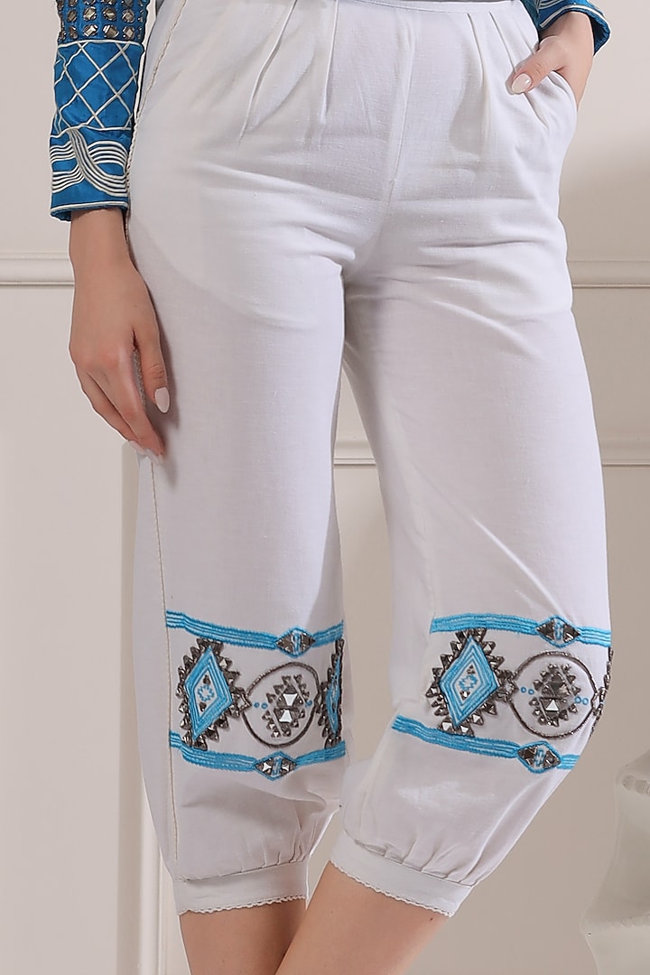 Blue Pure Silk Blazer Set by Ashna Vaswani at Pernia's Pop Up Shop