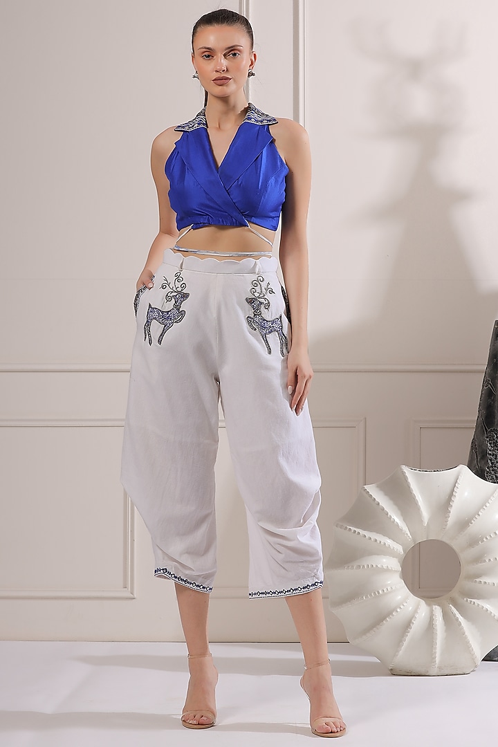 White Linen Dhoti Set by Ashna Vaswani at Pernia's Pop Up Shop